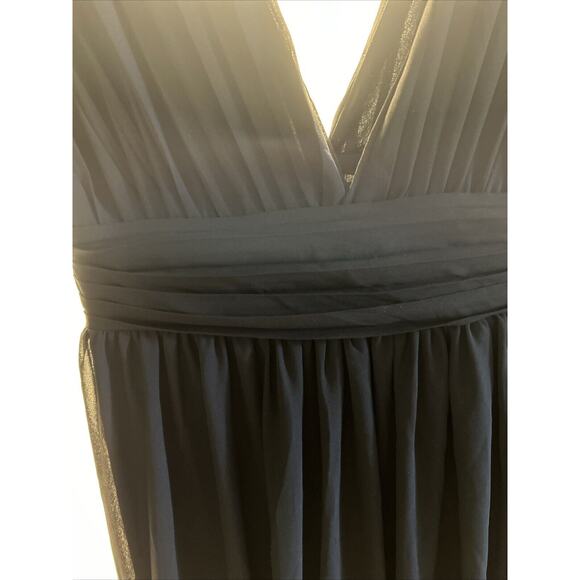 Love X Design Black Deep VNeck Front and Back Sheer Sleeve Side Slit Lined M New - Picture 6 of 7